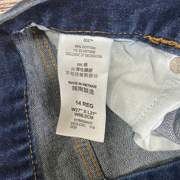 🌸 Clearance! 🌸 Levi's 502 Regular Taper Jeans Girls Size 14 Reg - Picture 6 of 6